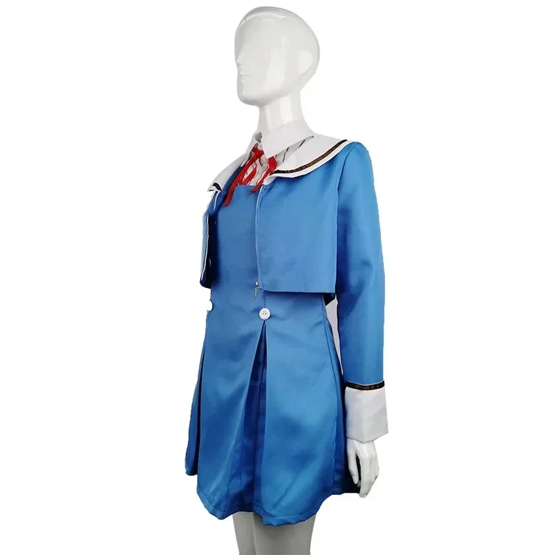 halloween-kuon-shinsaki-anime-haute-invasion-cosplay-costume-tenkuu-shinpan-ecole-fille-uniforme-robe-bleue-longue-perruque