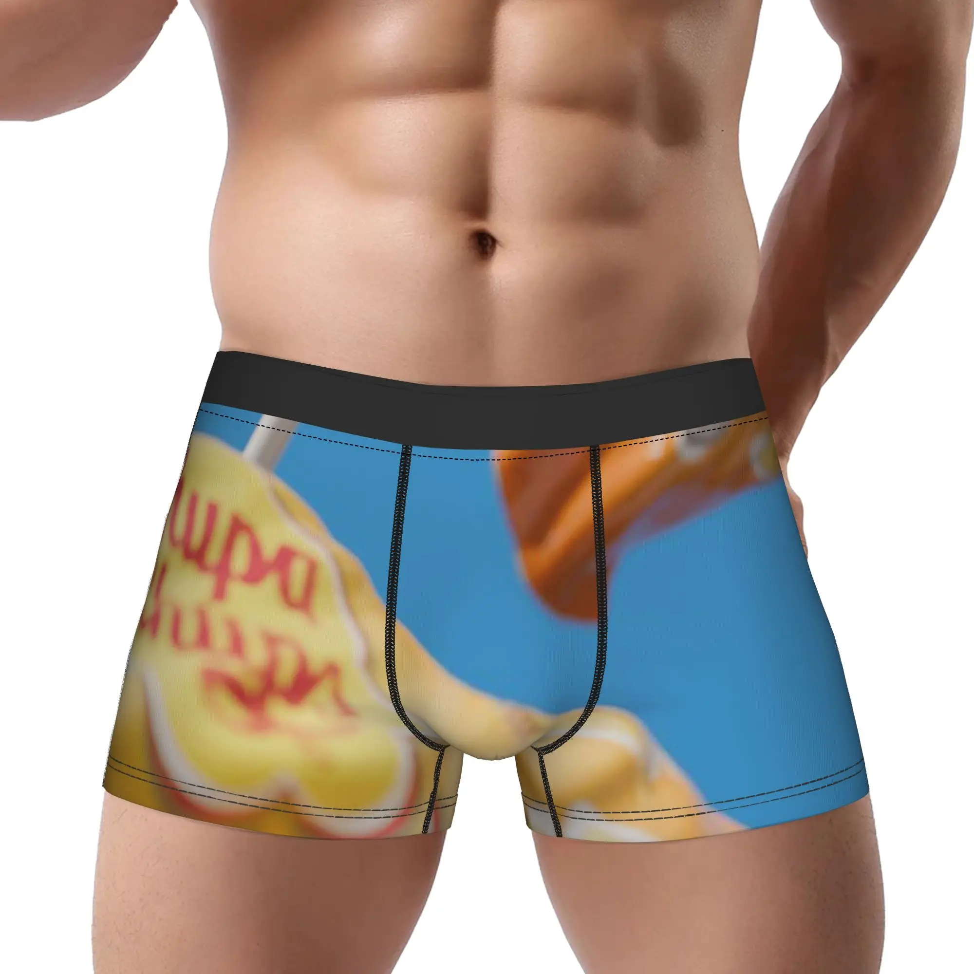 Calzoncillos Chupa Chups flotantes amarillos, bragas transpirables, ropa interior para hombre, pantalones cortos estampados, calzoncillos tipo bóxer