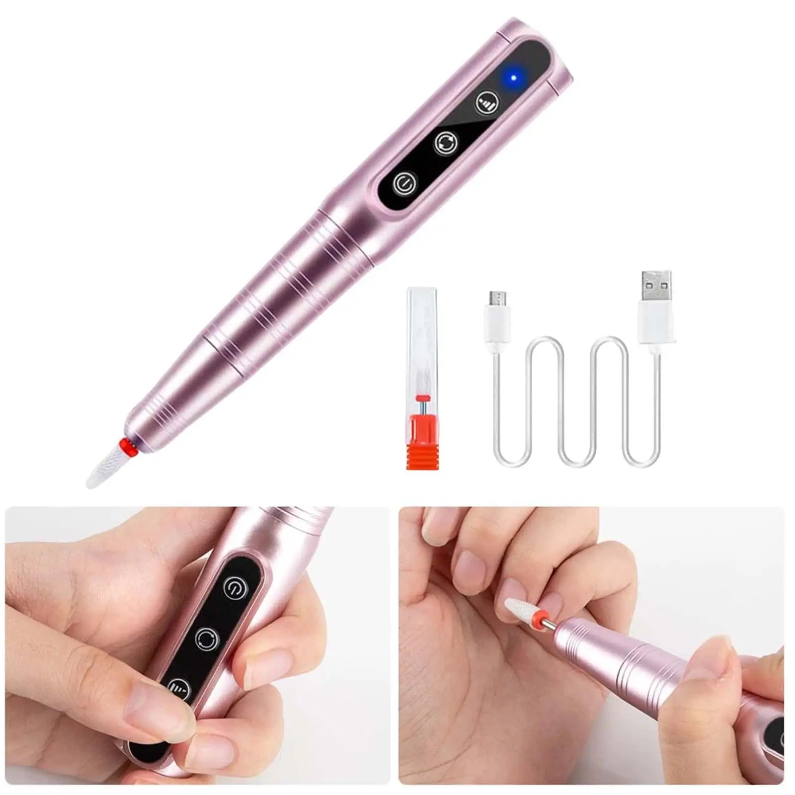 Porfessional Acrylic Nail Rechargeable 26000RPM USB Electric Nail l Machine Nails Polishing Shaping Home Salon