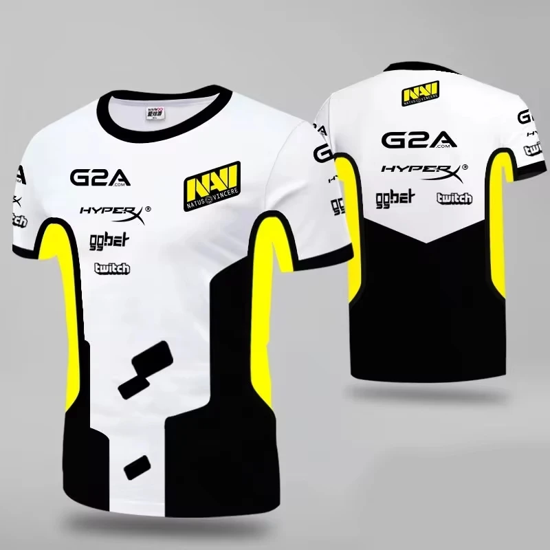 Adult Kids 2024 CSGO Team Uniform NAVI Team Tee Competition Simple Men 3D Digital Printing Short-Sleeved T-shirts Sports Tops