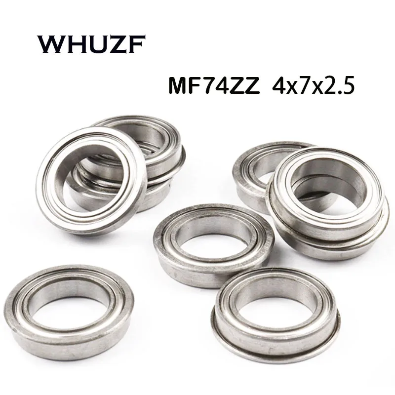 

(10/20/50PCS/Lot) MF74ZZ Flange Bearing 4x7x2.5 mm Double Shielded Bearing Steel Flanged MF74 Z ZZ Ball Bearings SMF74Z MF74-2Z