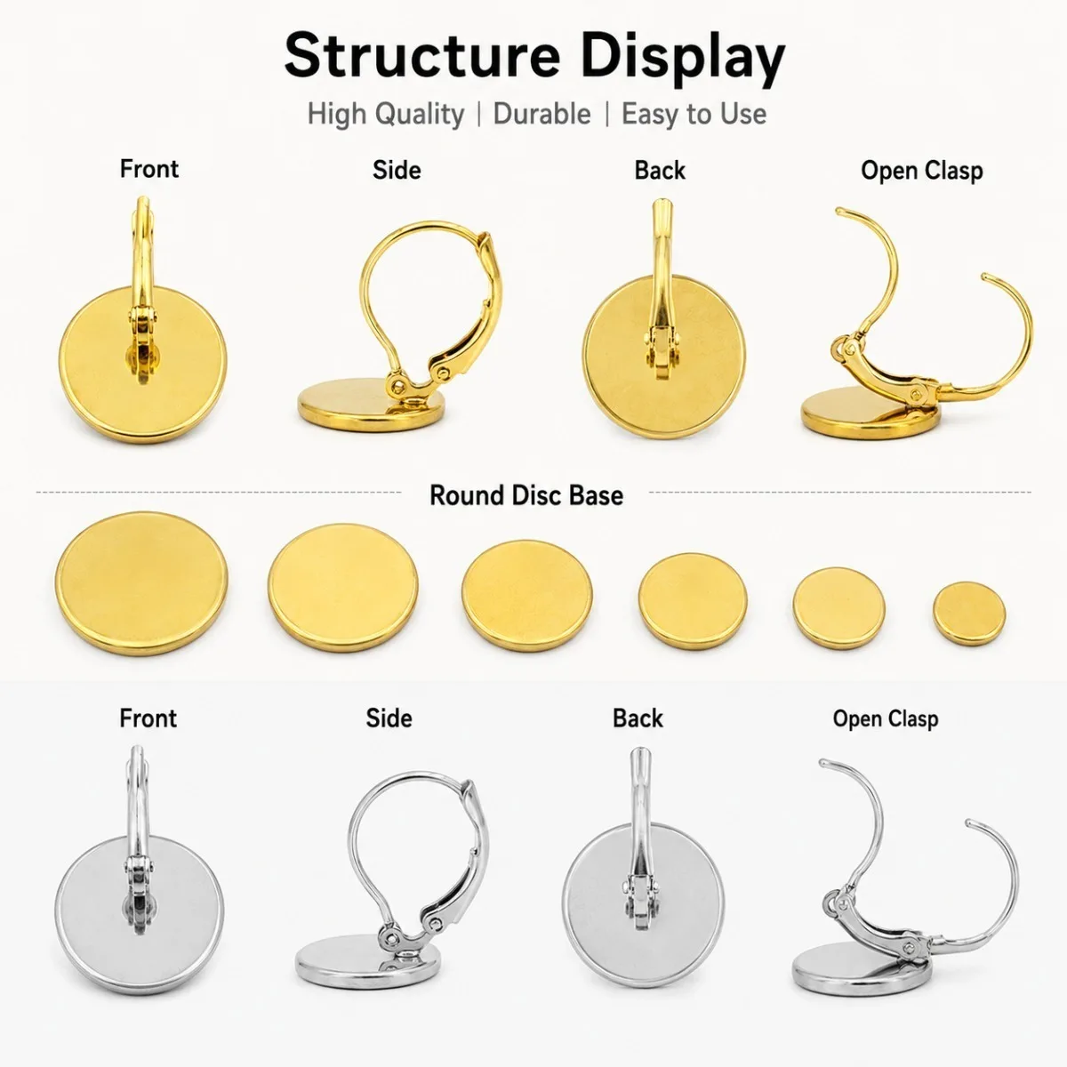 6-25mm Stainless Steel Welded Discs Gold/Silver for Handmade DIY Jewelry Clasps Bracelets Necklaces Links and Accessories