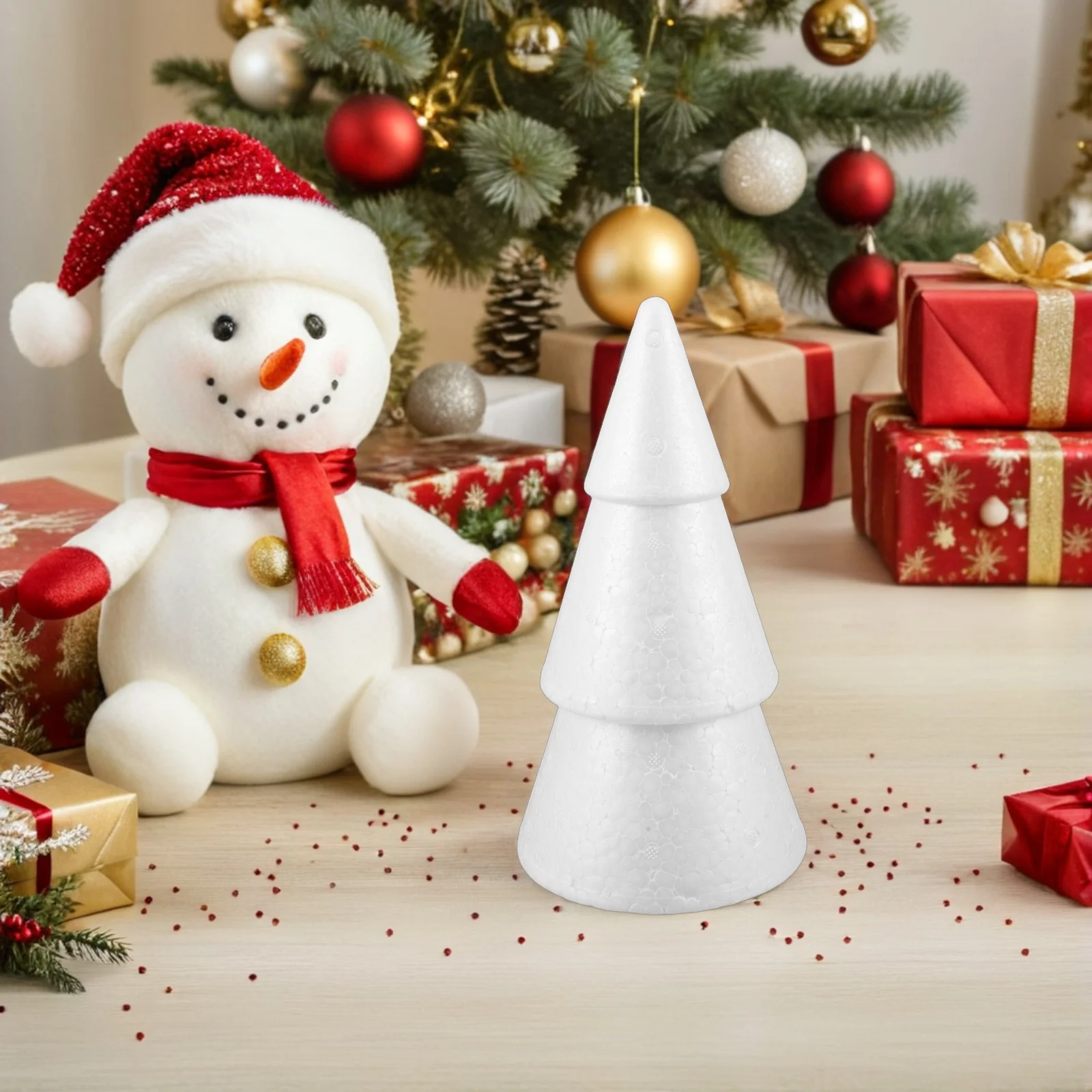

3Pcs Christmas Craft Trees White Foam Decor for DIY Painting Holiday Party Home Decor Simulation Tree Festive Decoration