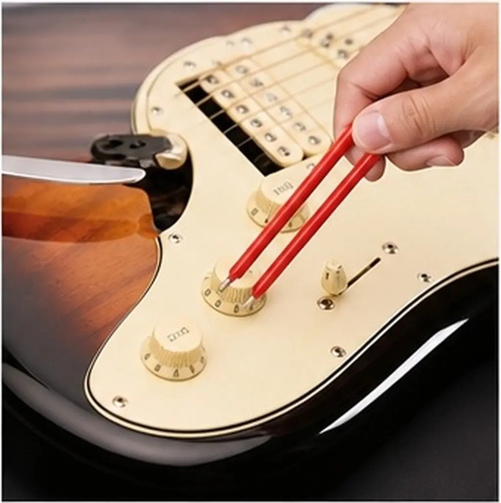 8Pcs Guitar Knob Extractor Tool Set – Universal Electric Bass Volume Cap Remover, Stainless Steel & PVC
