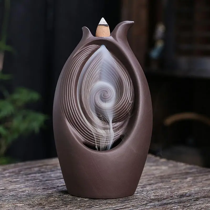 Backflow Incense Stove Ceramic Backflow Incense Cone Burner Stove Special Structural Design Incense Cone Burner For Kitchen Stud