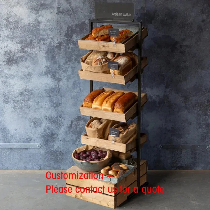 

custom.Custom Wooden Shelves Bakery Shelves Groceries Racks Supermarket Fruit Bread Shelves