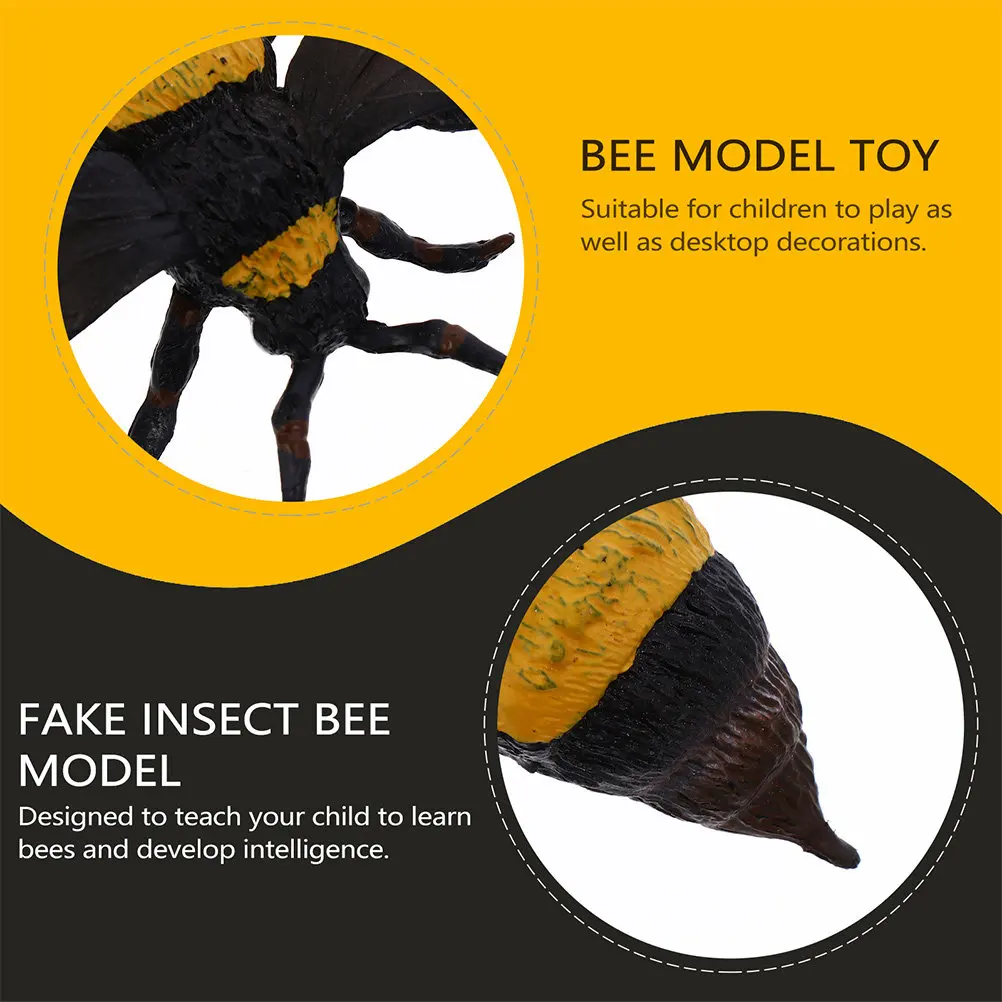 

2Pcs Lifelike Bee Shape Decorations Unique Crafted Desktop Decorative Trick Props Simulated Artificial Bees for Kids Party