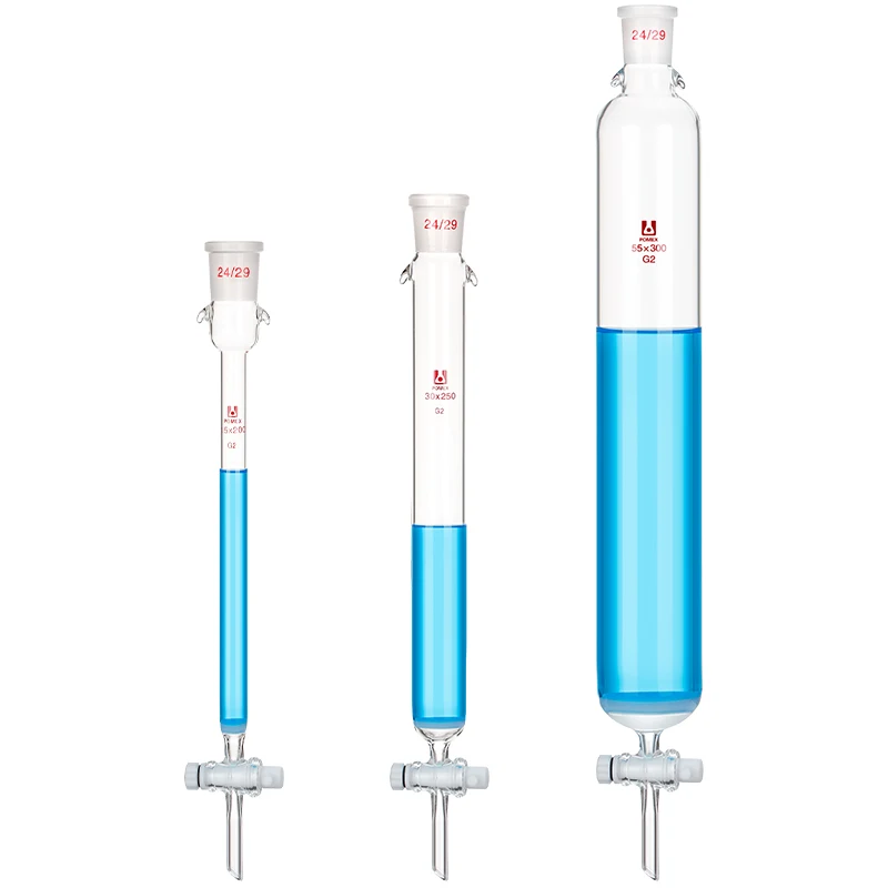 1 piece caliber 24 # Chromatography column with PTFE piston,Laboratory ion exchange column, filtration column with sand core