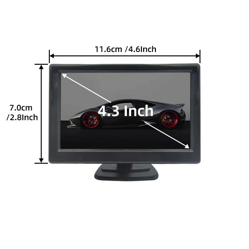 HIPPCRON 4.3 Inch Car Monitor HD Reverse Image Parking Assist 12V Universal Easy Install view 3