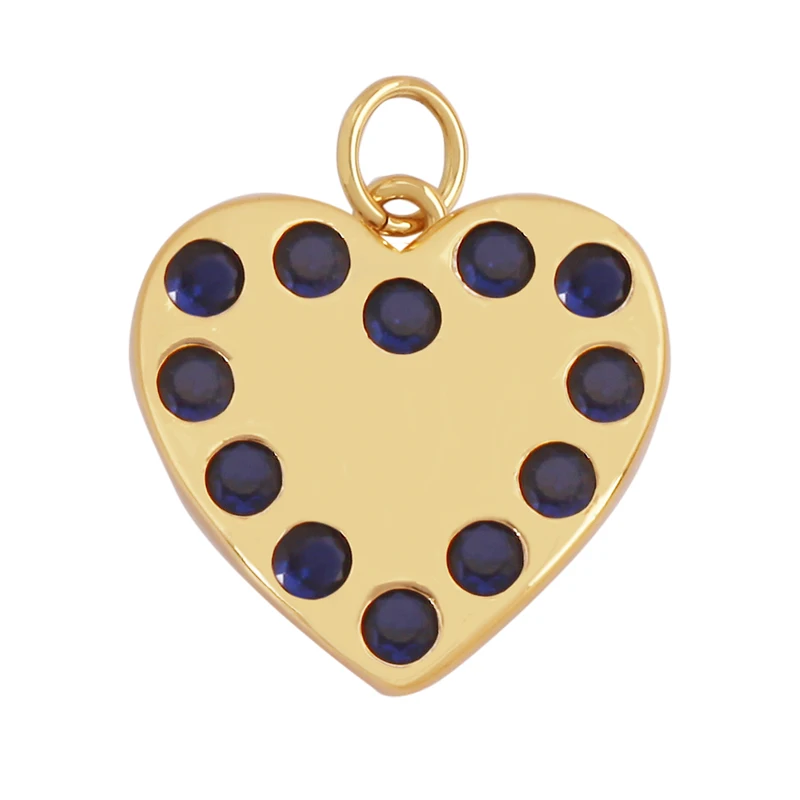 Mode Bunte Zirkon Brenn Liebe Herz Stern Charm Anhänger, 18K Gold Überzogene Halskette Armband DIY Handgemachten Schmuck Liefert K81 – Detail 34