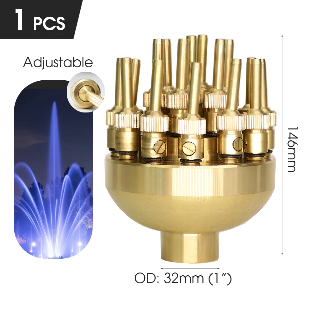 Muciakie 15 Soorten Fonteinsproeiers Messing Sprinklers Tuin Vijver Draaiende Koperen Nozzles Hoofd Voor Outdoor Park Water Ornamenten