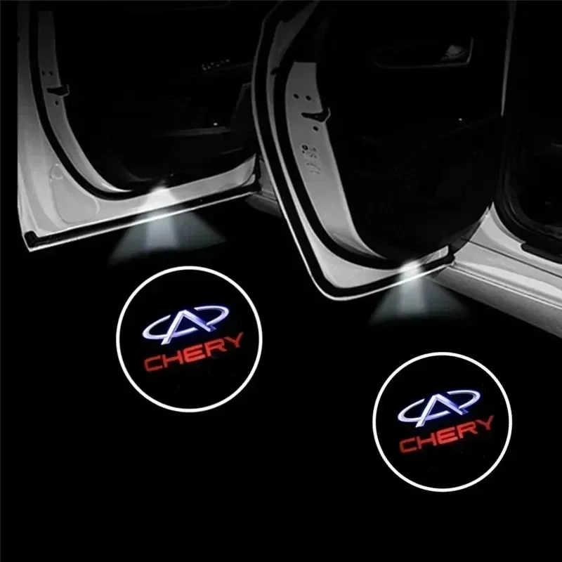 1‑2Pcs Chery Car Door HD LED Logo Projector Welcome Puddle Light Fit Tiggo7 Pro Tiggo8 Omoda C5 Arrizo5 Arrizo8 Auto Accessory