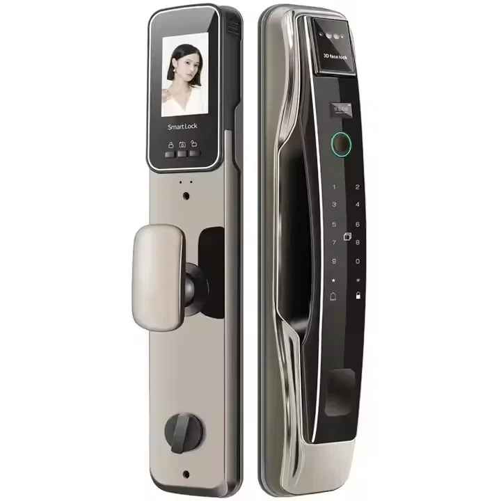 3D Face Recognition Keyless Face Swipe Fingerprint Mobile APP Smart Door Lock Video Intercom Waterproof Smart Door Lock