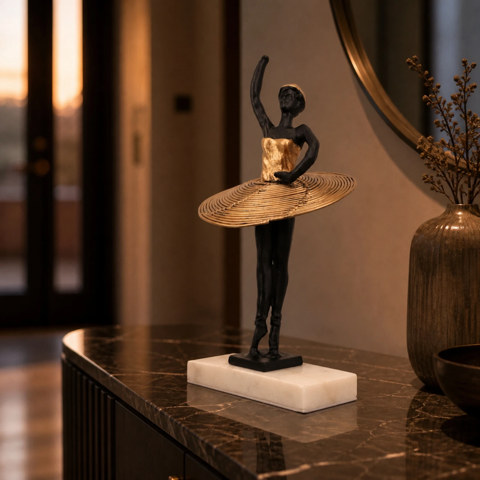 metal-ballerina-statue-with-rectangular-base-textured-european-style-ballerina-figurine-ballet-dancer-statue-two-tone-timeless