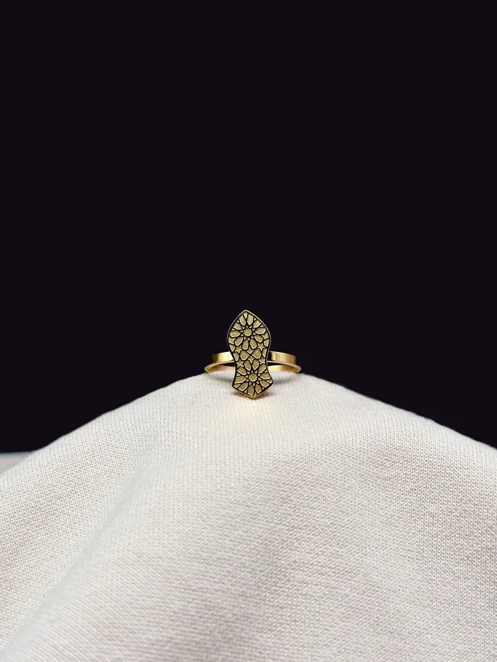 

Ancient Geometry Ring Muslim Jewelry Christmas Gift for Wife Stainless steel Rings Waterproof Colorfast Jewelry.