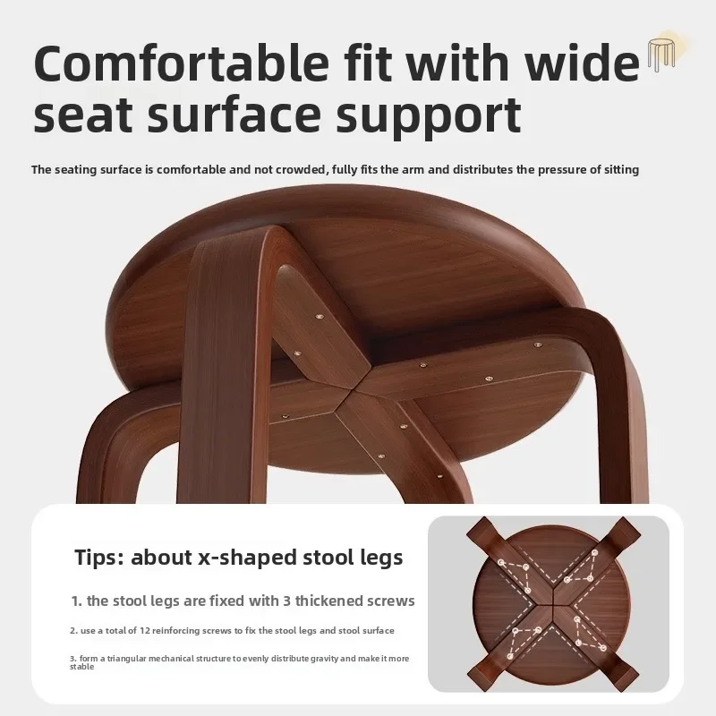 Taburete redondo de ratán de madera maciza, silla de comedor medieval, mesa de té para sala de estar, banco, comedor, taburete de comedor de repuesto