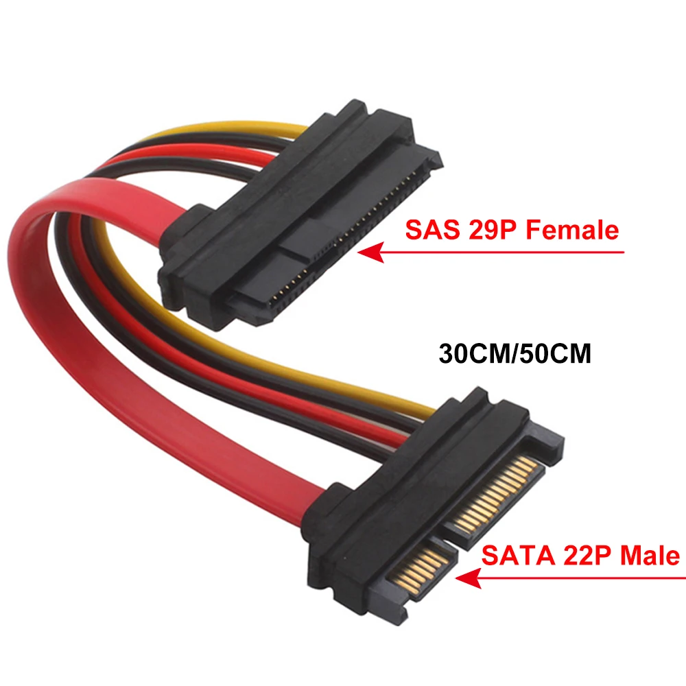 Sas Sata, SFF-8482 Sas 29 Pin Naar Sata 22Pin Harde Schijf Raid Verlengkabel Met 15 Pin Sata Power Poort