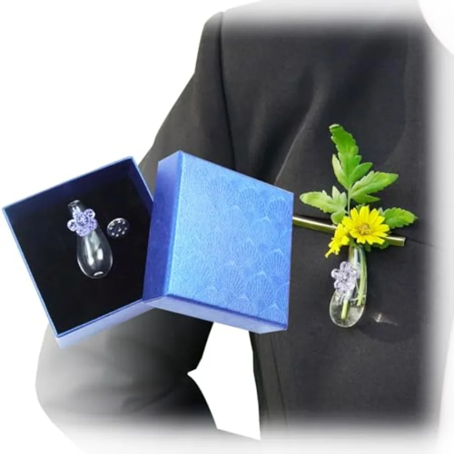 Mini Vase Glass Bottles Brooches, Lapel Pin On Back Decorative Small Bottles, DIY Miniature Flower Vase Brooch to Hold Tiny Blo