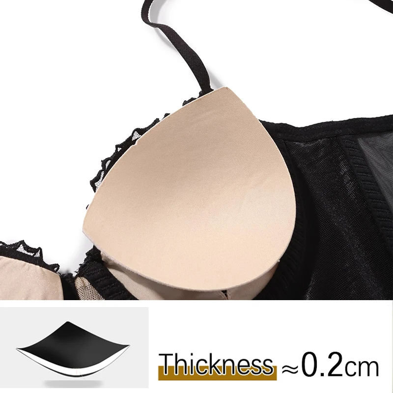 Vintage Rose Lace Bustier Top Soft Wire Removable Pads Push Up Bra Floral Embroidery Women Sexy Lingerie Comfort Side Support