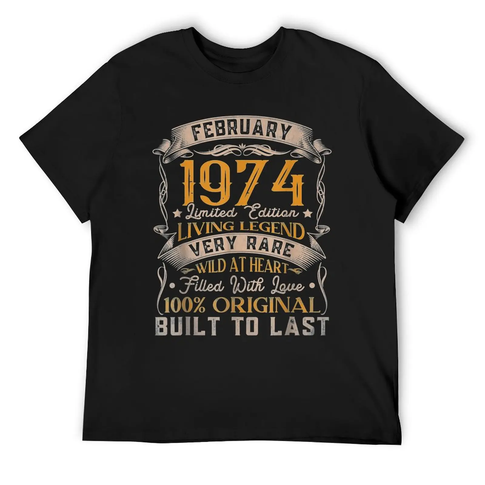 

Born In February 1974 Vintage 47th Birthday Gifts TShirt34 T-Shirt quick-drying plus size tops plain t shirts men