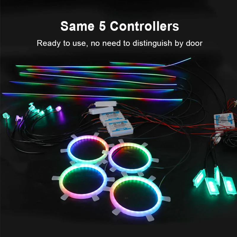 Factory Custom Ambient Lighting Easy Install Symphony Universal Car Interior RGBIC LED Ambient Strip Light Kit for Car view 2
