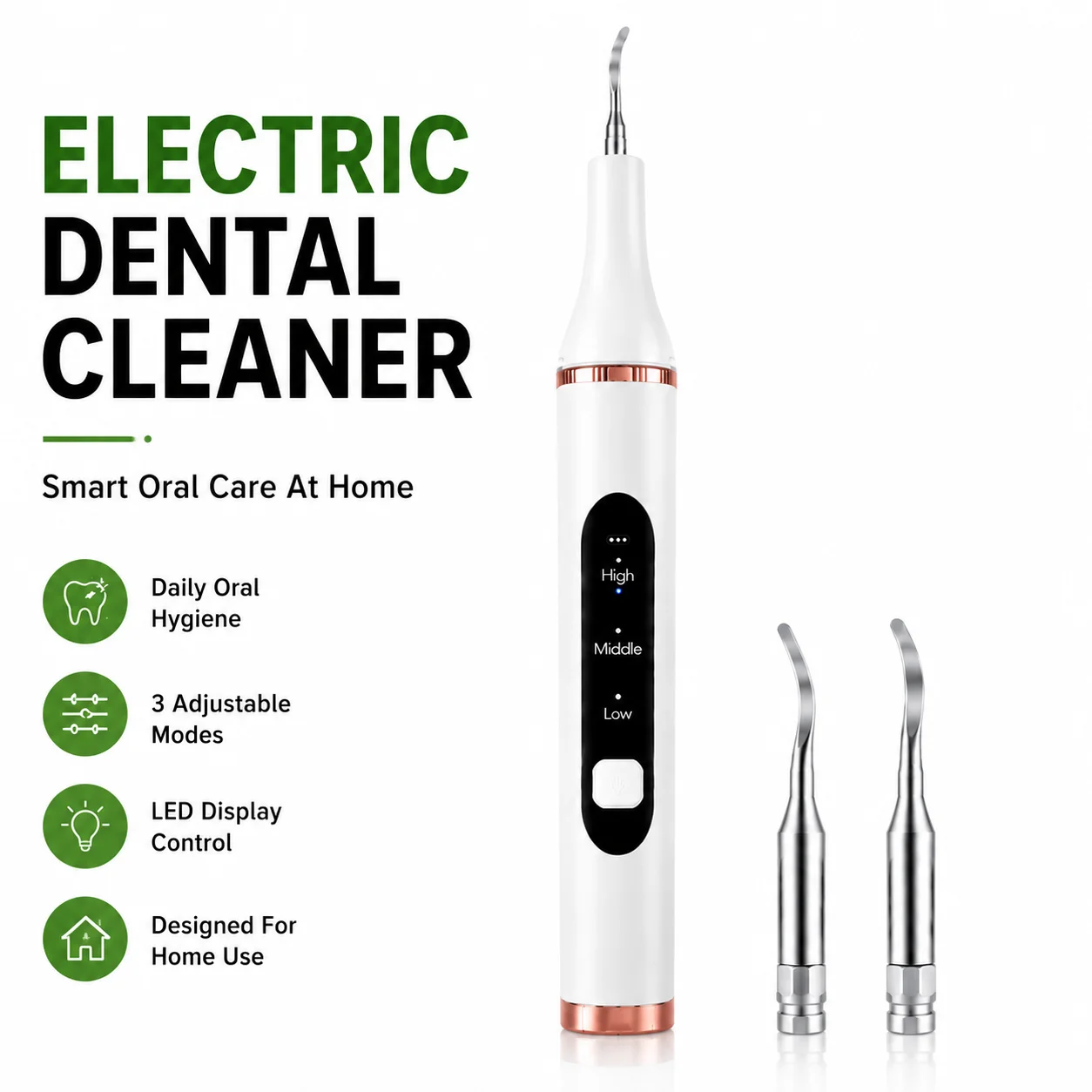 Electric Dental Cleaner LED Display Tooth Scaler 3 Modes Oral Hygiene Tool Ultrasonic Teeth Cleaning Device For Home Care