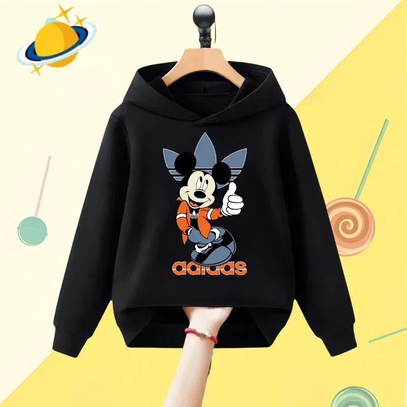 Mickey Minnie Mickey Mouse kids hoodie Disney Boys Girls Street wear sports long sleeved casual hoodie baby clothing Kawaii