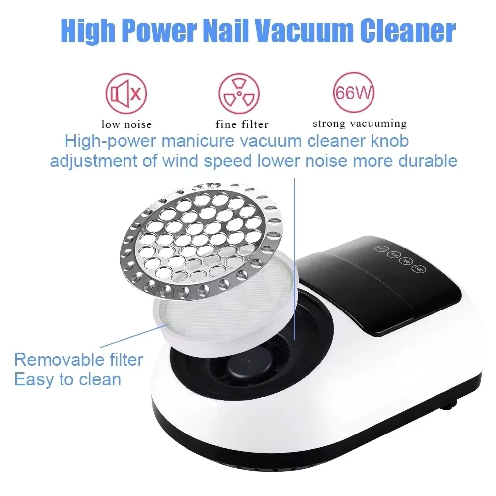 Lampada per unghie UV LED Aspirapolvere per nail art Macchina per unghie 2 in 1 con filtro, per unghie Per manicure Gel Regalo di Natale