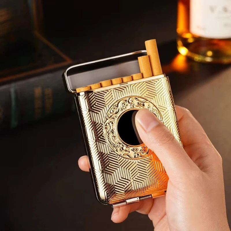Retro Three Open Cigarette Box, Thick and Thin, Portable, Personalized, Creative, High-end Storage, 20 Pack