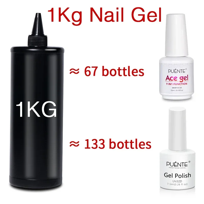 250ml/500ml/1KG Ace Gel 9-in-1 Nail Glue Base Coat Top Coat Gel Nail Polish Soak Off Varnish Functional UV Gel For Nail Salon