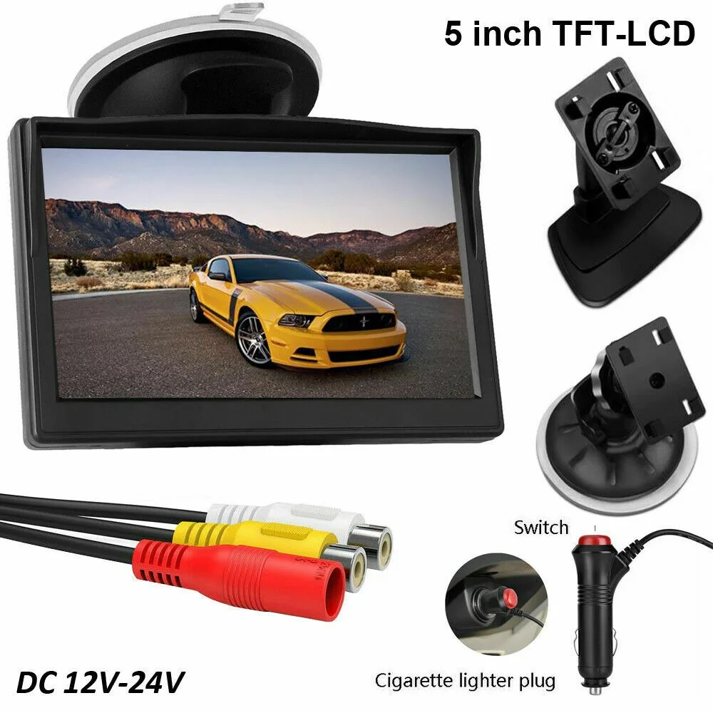 شاشة LCD مقاس 5 بوصات من Lastbus + مجموعة رؤية عكسية للكاميرا الخلفية لشاحنة السيارة للرؤية الليلية #6