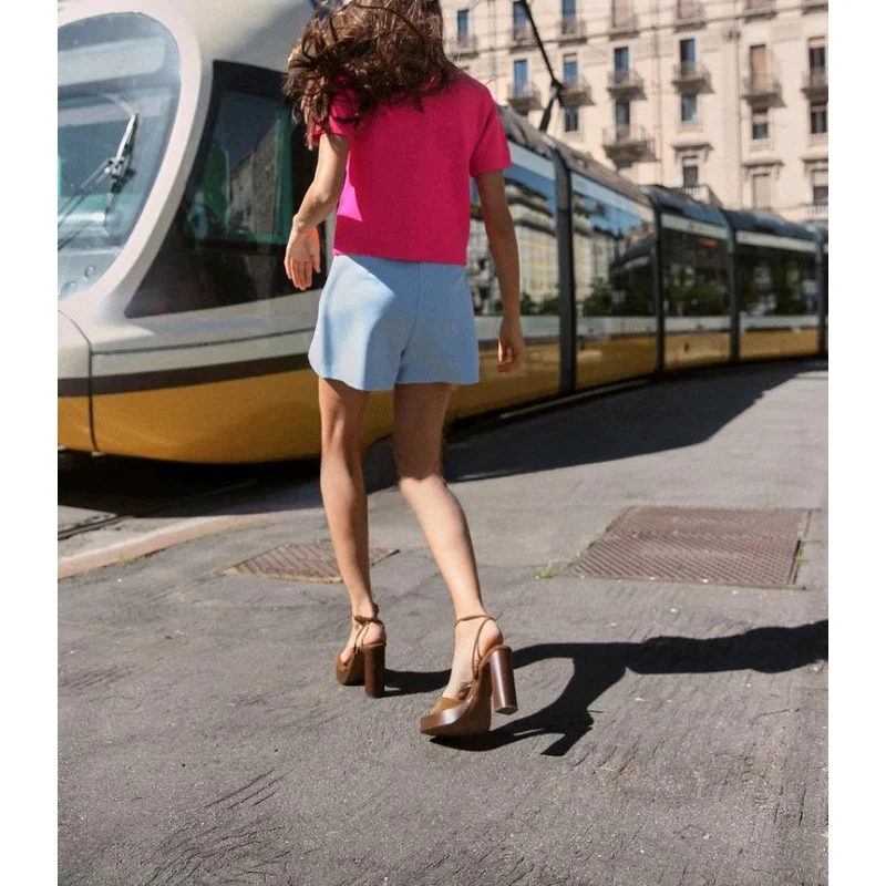 봄 신상 니트 반팔 라운드넥 포켓 장식 향수 스타일 아우터웨어 출퇴근 스타일 폴리에스터 섬유