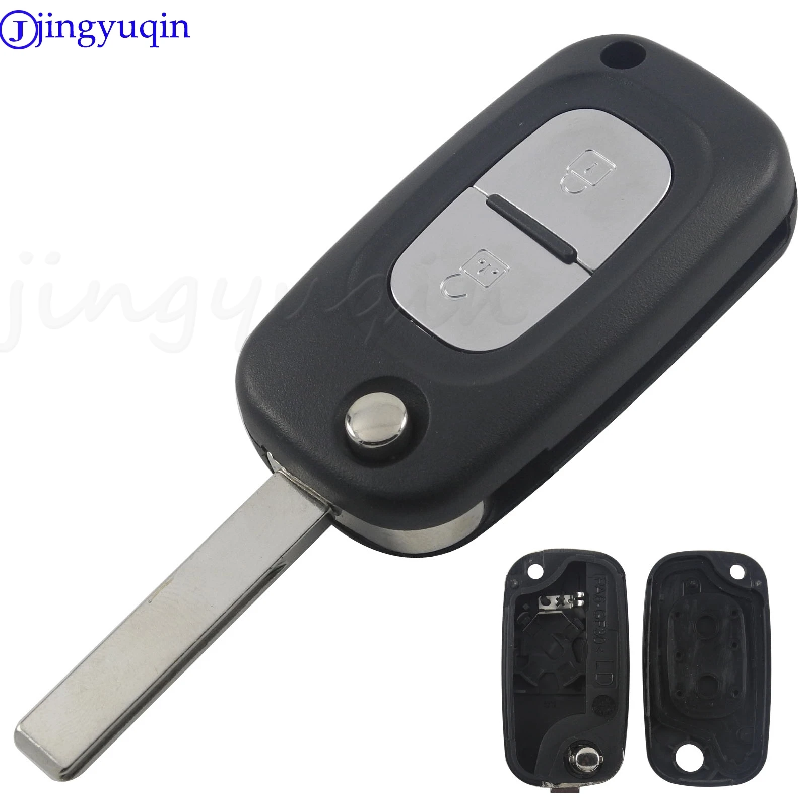 Jingyuqin 2 Buttons Remote Flip Car Key Shell Case Fob Cover For Renault Clio Megane Kangoo 2 Modus HU83 Blade Car Accessories