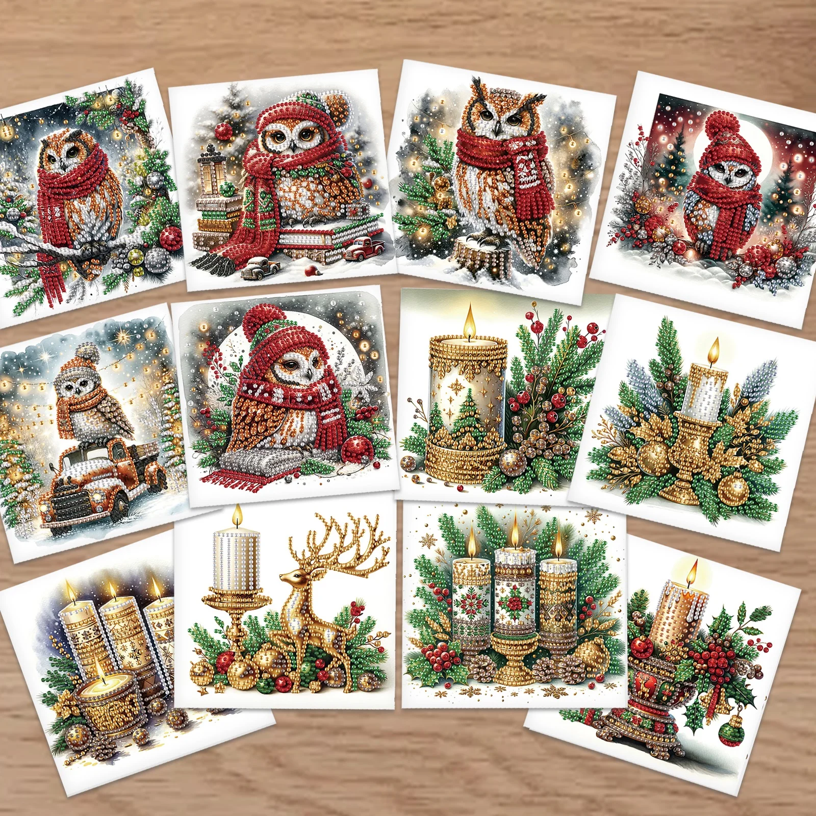 

12Pcs Diamond Art Painting Greeting cards Kits for Adults,Christmas Greeting cards Diamond Art cards for Creative Decor Gifts