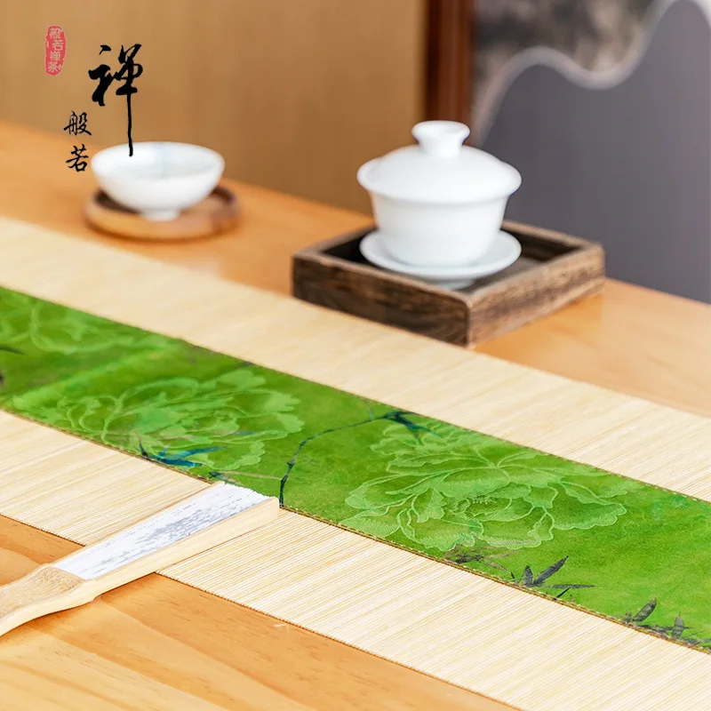 Bamboo Placemats Table Mat Vintage Tea Cup Mat Tea Ceremony Accessories Insulation Pads Coffee Tea Place Mat Weaving