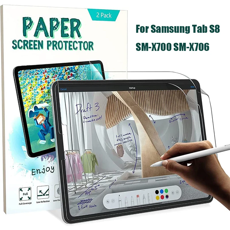 

For Samsung Galaxy Tab S8 11.0'' 2022 Paper Touch Screen Protector Anti-Skip Matte Protective Drawing Film For SM-P610 SM-P615