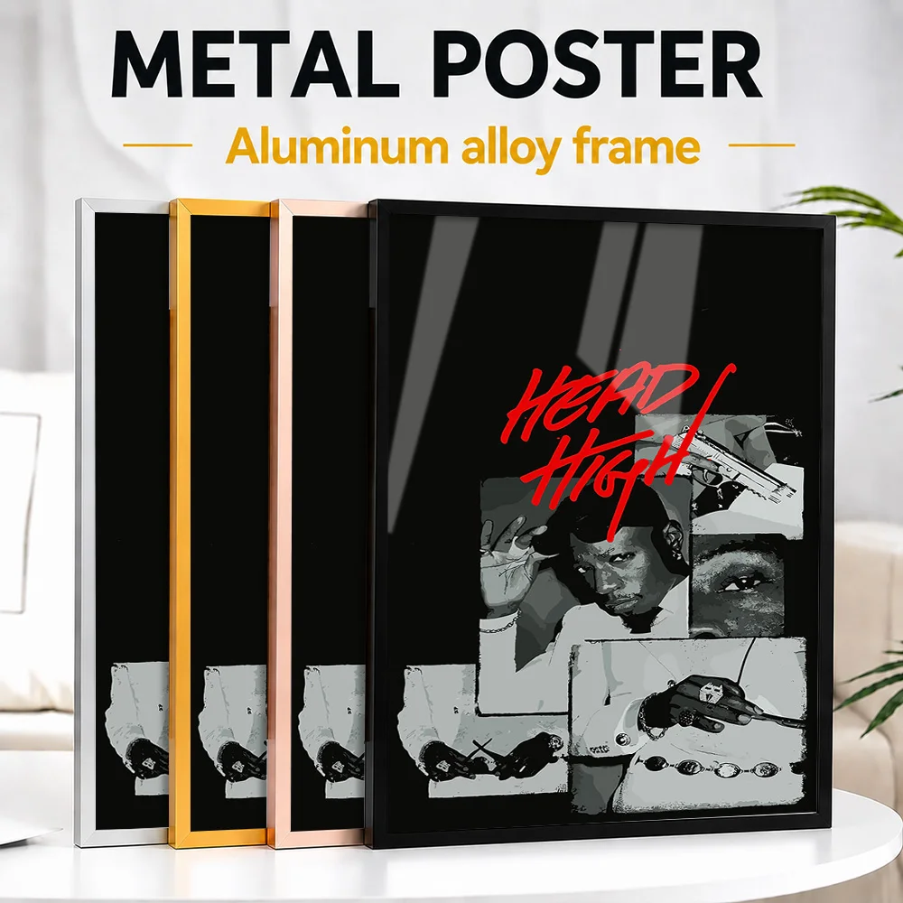 Joey Badass Head High Framed Aluminum Metal Poster Personalized Photographic Wall Art For Home Studio, Record Collector Gift