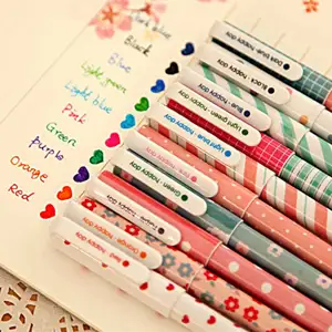 10 pcs/set colored pen star flower starfish candy star flora pen color gel 0.38mm beautiful pens for stationary school 7 Main Stationary Sales - №6