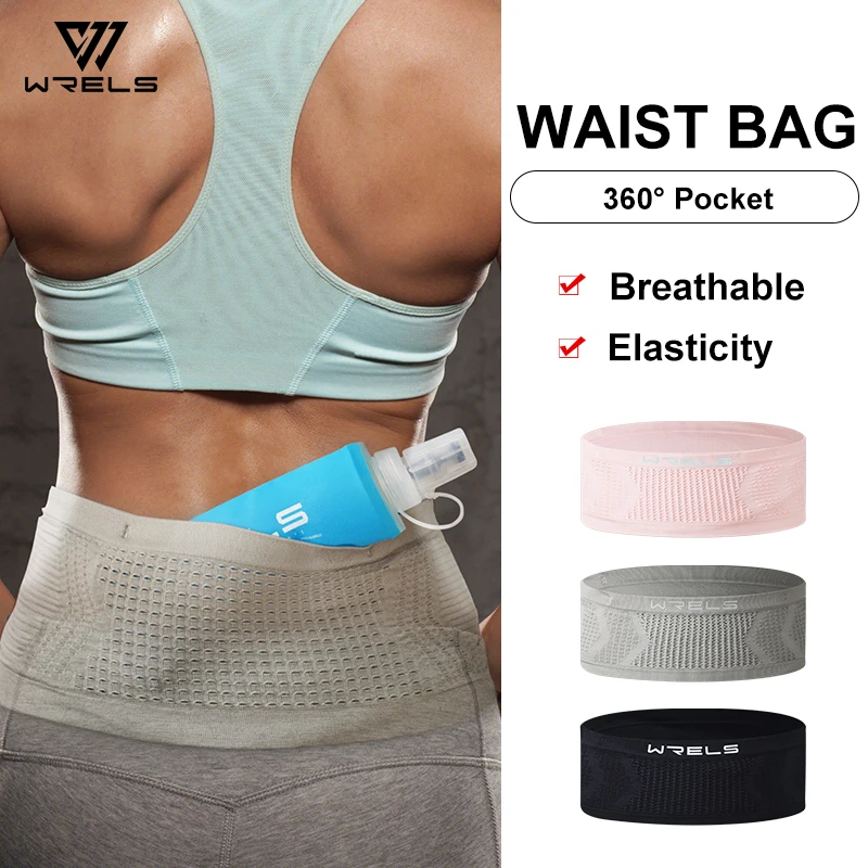 WRELS Invisible Professional Running Waist Bag Lightweight Mobile Phone Bags Portable Elastic Marathon Running Phone Sports