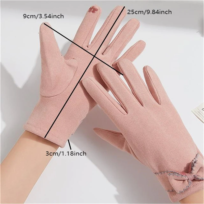 Women Gloves Winter Warm Windproof Cold-proof Rabbit Plush Outdoor Riding Household Goods Clothing Accessories Female Gloves