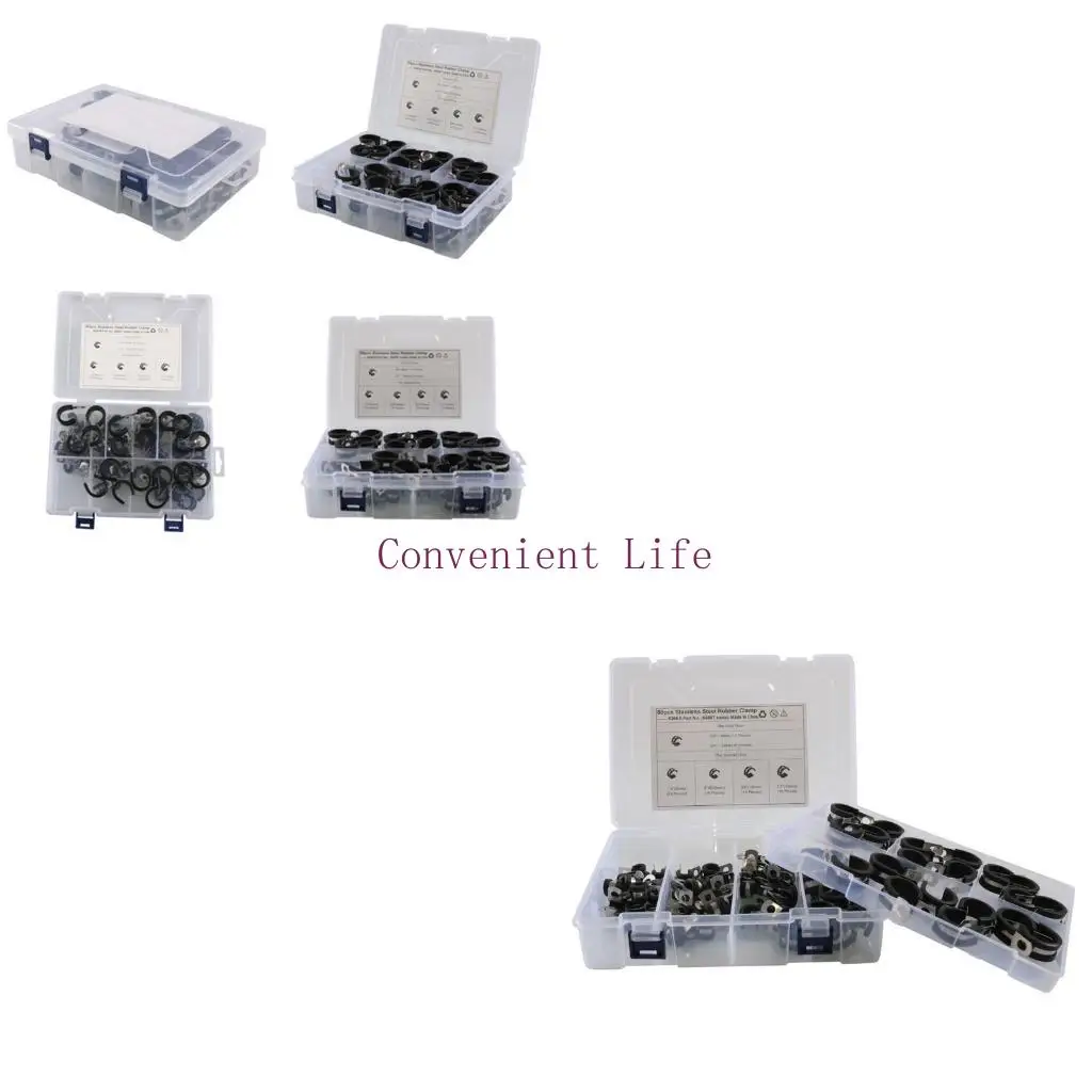 

L1EE Cable Clamps Rubber Wire Clamps Stainless Steel Rubber Cushioned Clamps Durable