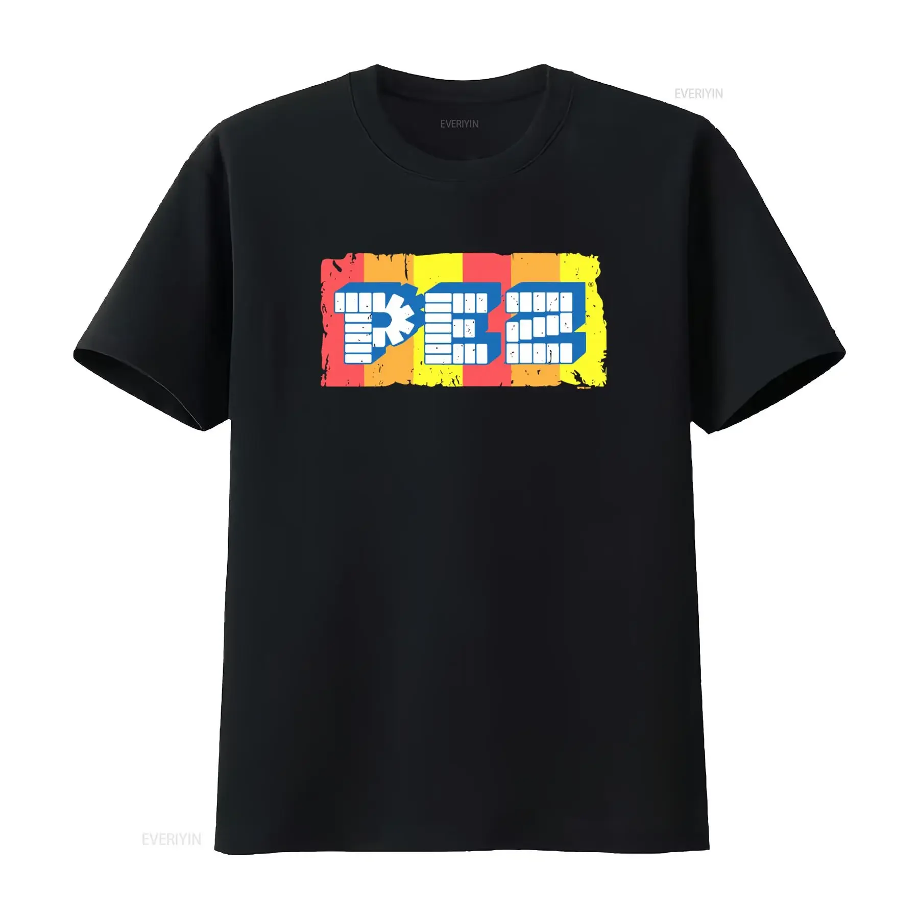 Pez Candy Vintage Logo Men's T Shirt Retro Throwback Dispenser Print vintage Washed Stylish Stretched Top For Everyday Wear