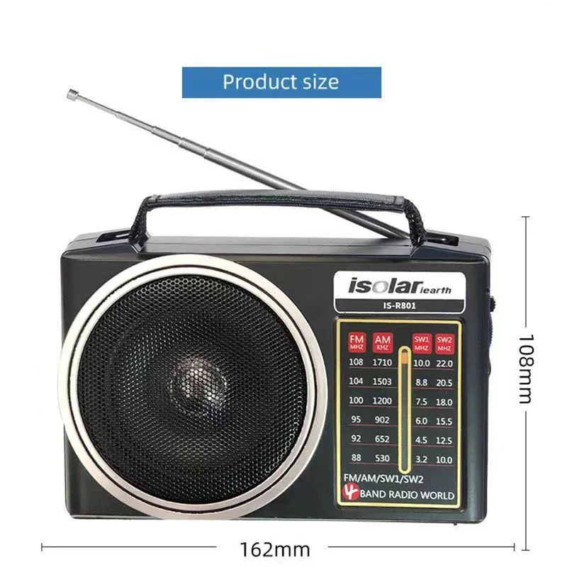 Multi-functional Radio FM Broadcast LED Lighting Support FM AM SW Retro Portable Radio for The Elderly