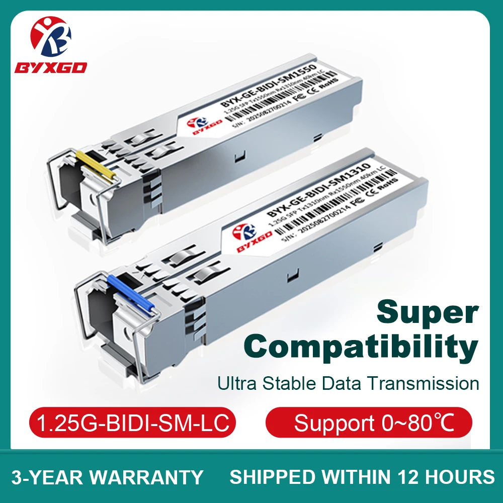 SFP وحدة بصرية وضع واحد دوبلكس BIDI-LC-SM 1.25G لـ Mikrotik/Meraki/Cisco معدل التكيف جهاز إرسال واستقبال الألياف البصرية بالجملة #1