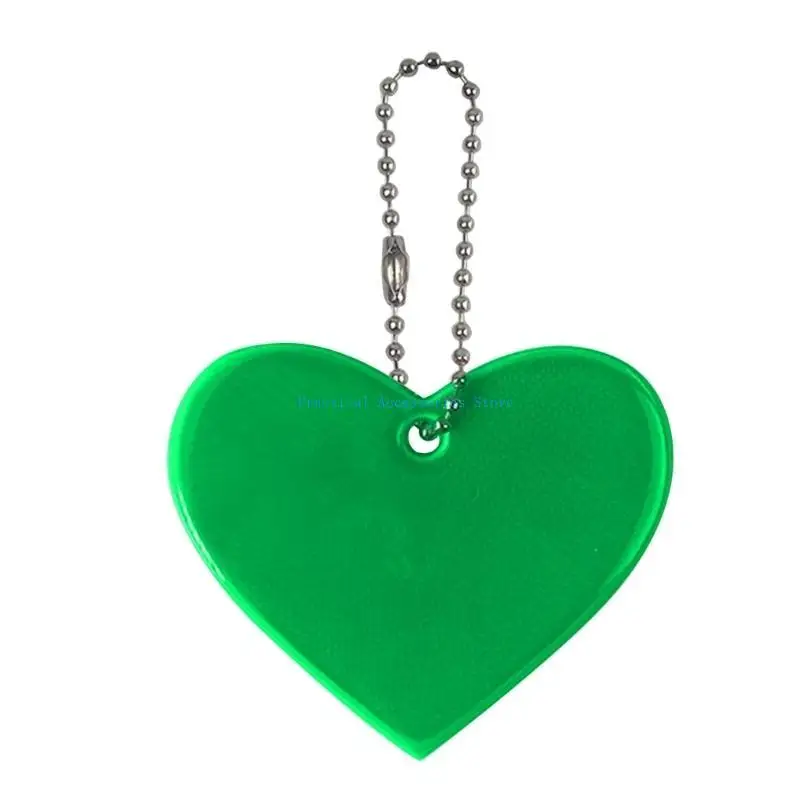 

U75E Heart Reflective Keychain Bag Pendant PVC Reflector Keyrings for Cycling
