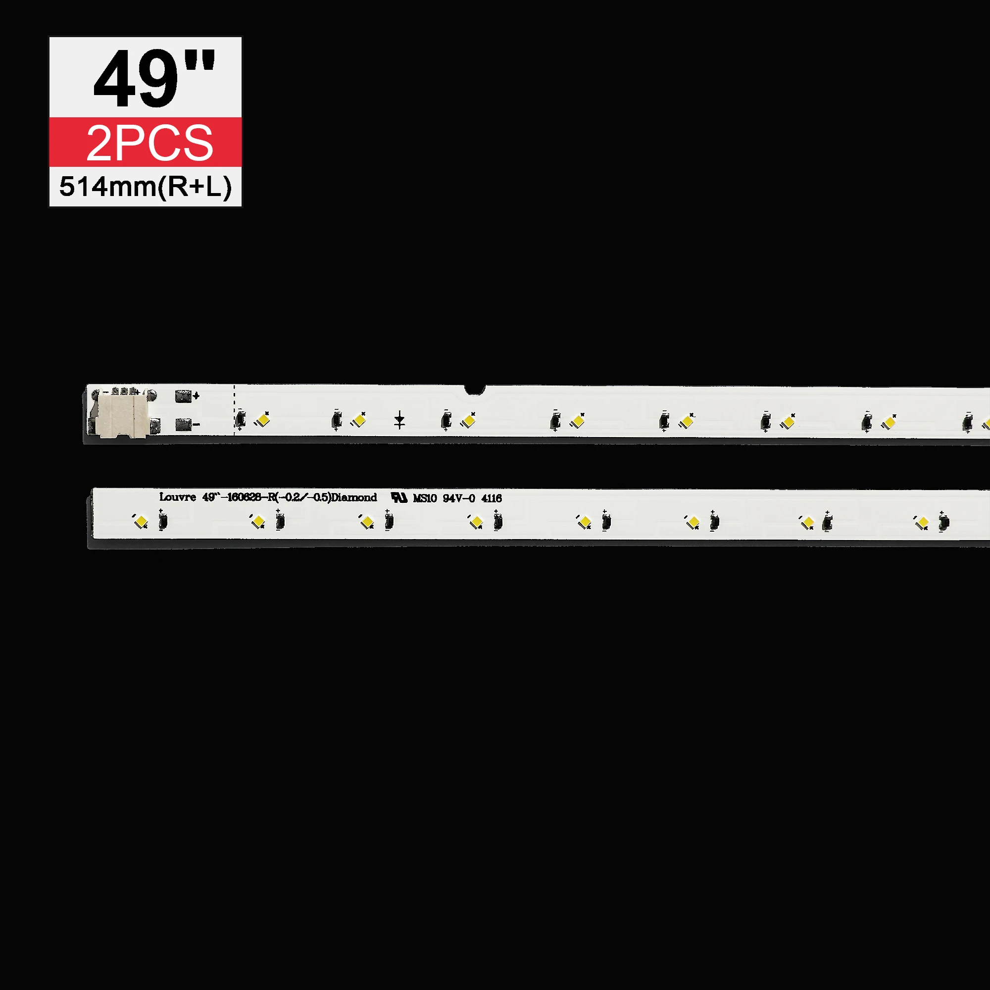 Imagem -04 - Tira da Lâmpada do Luminoso do Diodo Emissor de Luz para Louvre 49 Un49k5300 Ue49k5100 Cy-fk049bnev3h Bn9503721a V6lf _ 490dka _ Led31 490sfb 490sfa