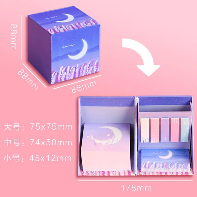 Note Planet Boxed  Note Set Multifunctional Combination Sticker Can Tear N Cube  Memo Pad