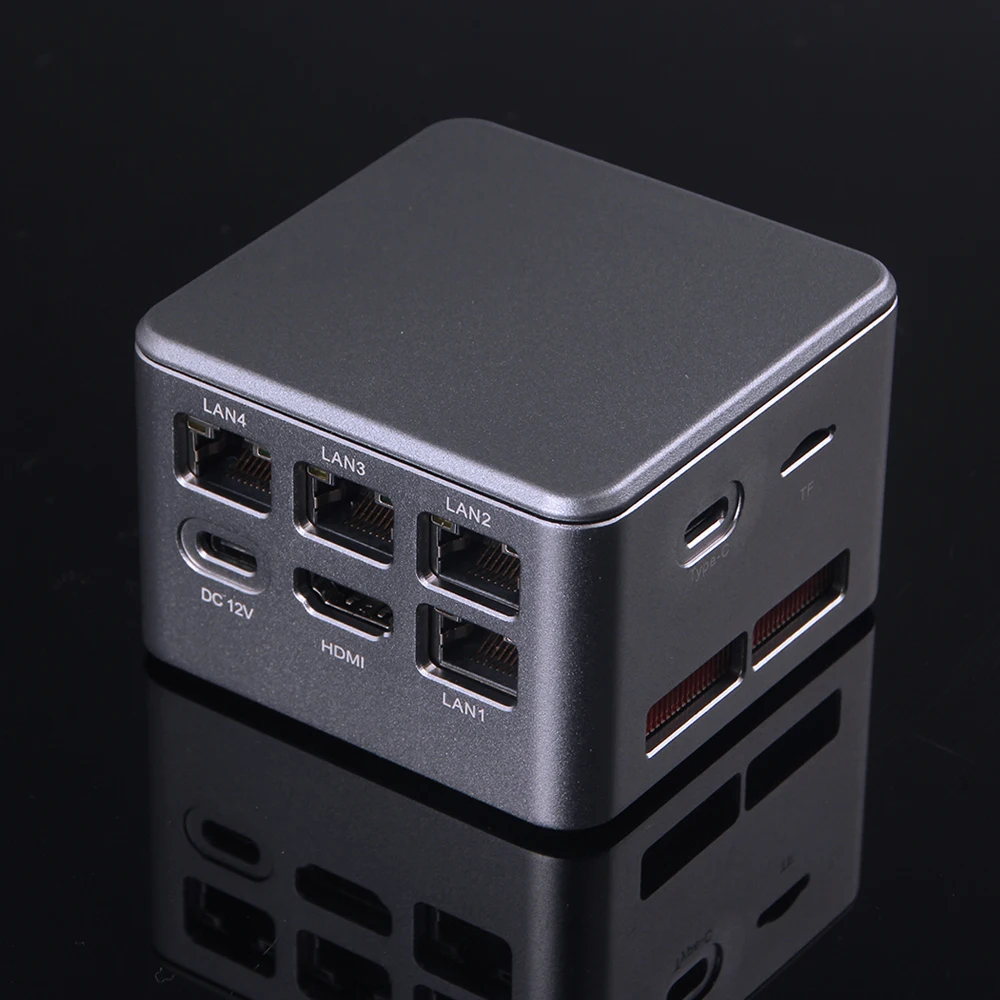 Piesia New Jasper Lake N5105 Pocket Mini PC 2USB3.0 4LAN 1TF Card Slot Desktop Computer Portable Nuc Mini PC Gaming