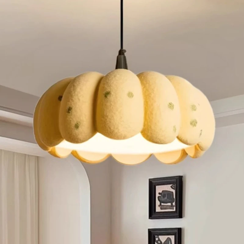 French antique bedroom chandelier retro pumpkin children's room warm eye protection master bedroom study lamps decorative light