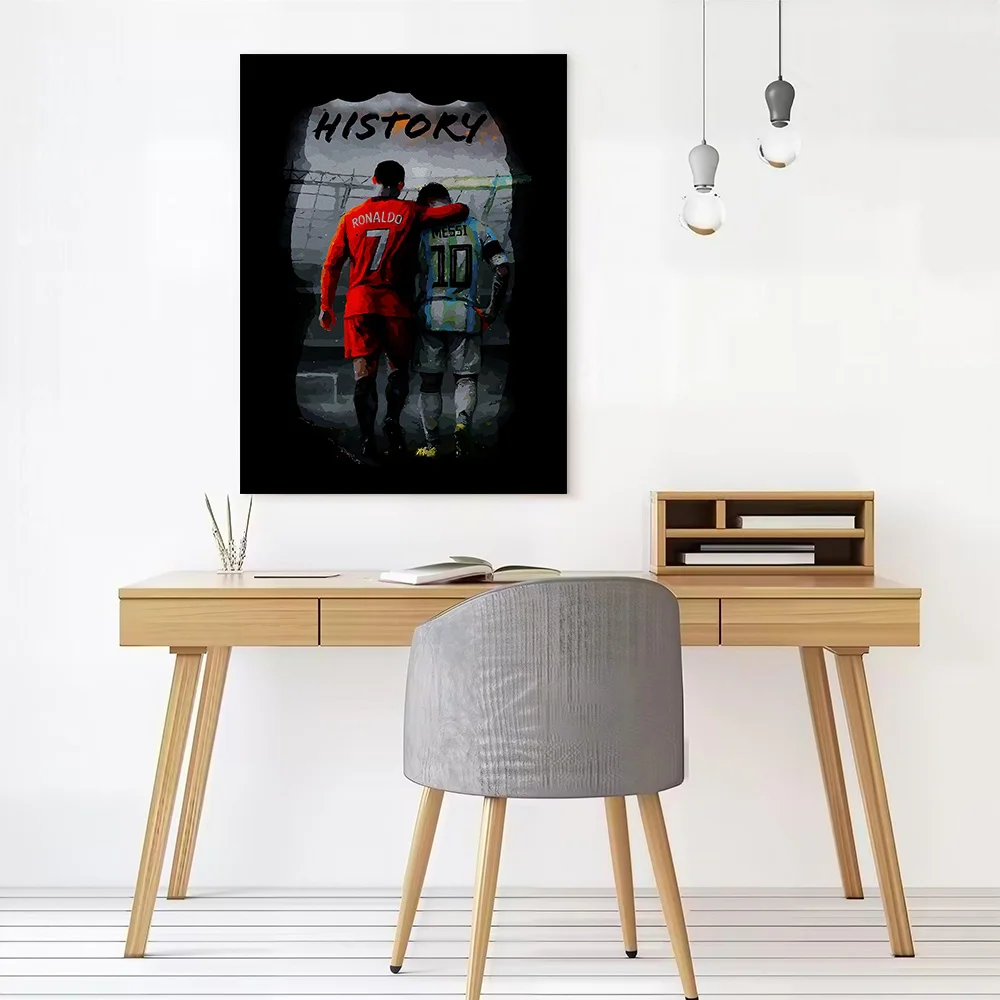 Ronaldo and Messi Embrace Canvas Poster Customizable Pictures Wall Art Canvas Painting for Decoration Living Room Decor Home